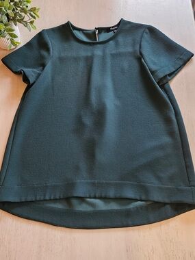 Madewell Forest Green Textured Short Sleeve Tunic